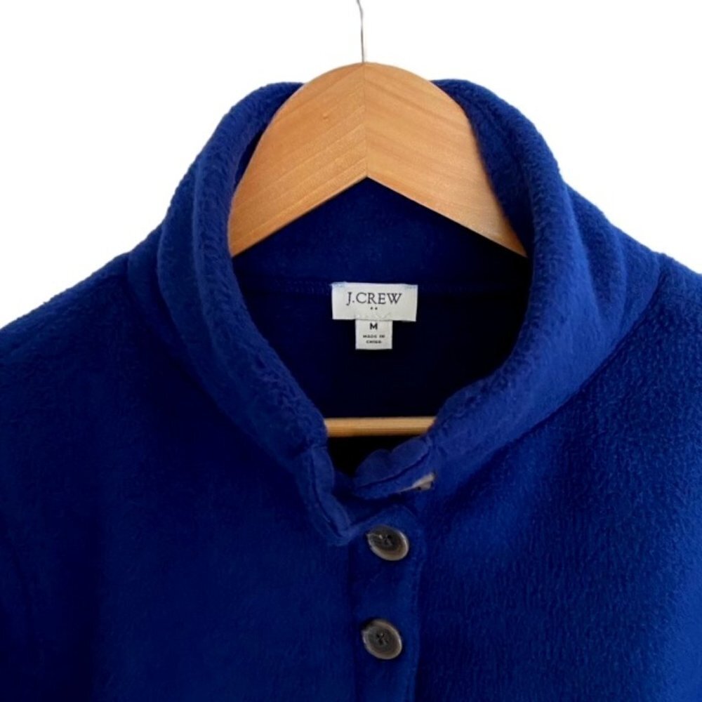 J. Crew Sherpa Button Front Tunic Pullover Medium - image 3